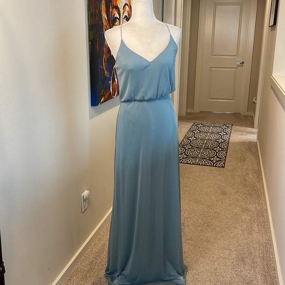 Alfred Sung smoke blue q430 Bridesmaid Dress - Picture 4 of 11